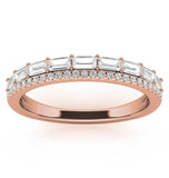 Baguette & Round Cut Double Row Wedding Eternity Ring