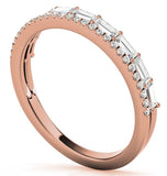 Baguette & Round Cut Double Row Wedding Eternity Ring