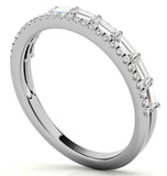 Baguette & Round Cut Double Row Wedding Eternity Ring