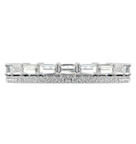 Baguette & Round Cut Double Row Wedding Eternity Ring