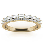 Baguette & Round Cut Double Row Wedding Eternity Ring