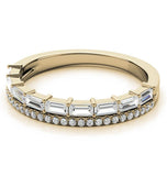 Baguette & Round Cut Double Row Wedding Eternity Ring