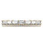 Baguette & Round Cut Double Row Wedding Eternity Ring