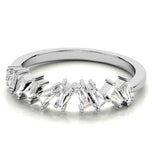 Tapered Baguette Cut Moissanite Wedding Band