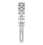 Round & Baguette Cut Moissanite Wedding Band