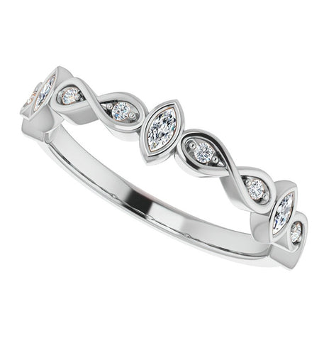 Round Cut Infinity Style Moissanite Eternity Ring