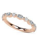 Round & Marquise Cut Half Eternity Band