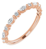 Round & Marquise Cut Half Eternity Band