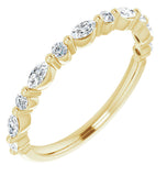 Round & Marquise Cut Half Eternity Band