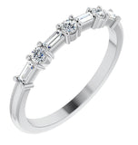 Baguette Cut Moissanite Half Eternity Band