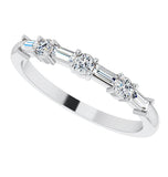 Baguette Cut Moissanite Half Eternity Band