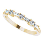 Baguette Cut Moissanite Half Eternity Band