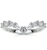 Baguette & Round Cut Moissanite Chevron Style Band