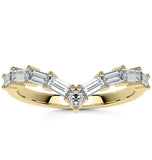 Baguette & Round Cut Moissanite Chevron Style Band