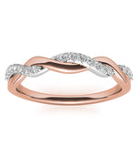 Tow Tone Solid Gold Moissanite Twisted Wedding Band