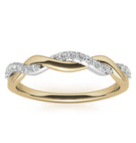 Tow Tone Solid Gold Moissanite Twisted Wedding Band