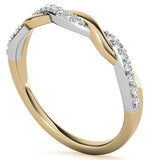 Tow Tone Solid Gold Moissanite Twisted Wedding Band