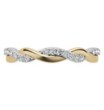 Tow Tone Solid Gold Moissanite Twisted Wedding Band